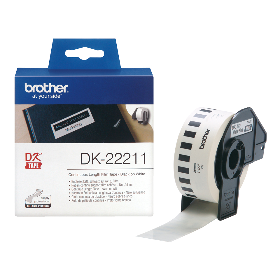Brother DK-22211 DirectLabel Etikettes white Film 29mm x 15,24m for Brother P-Touch QL/700/800/QL 12-102mm/QL 12-103.6mm